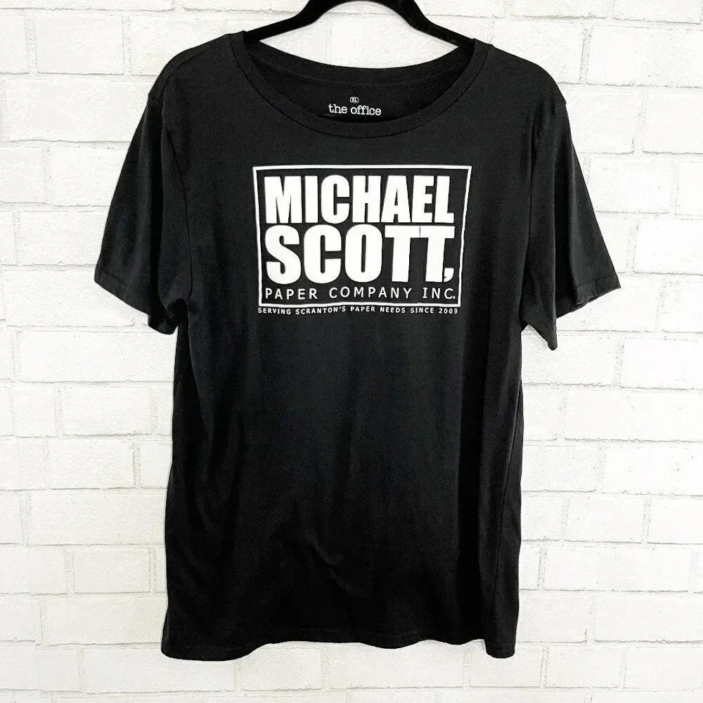 The Office Black Michael Scott Paper Company Tee Shirt Women's Size XL